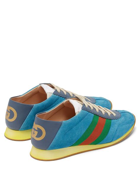 blue Gucci sneakers suede